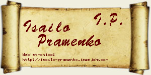 Isailo Pramenko vizit kartica